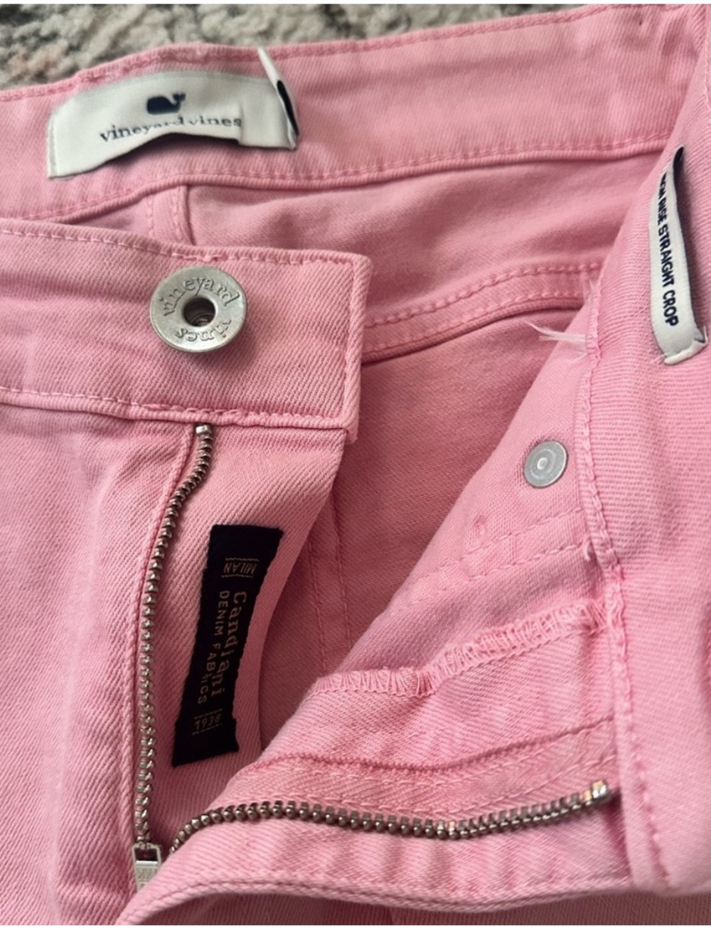 Vineyard Vines Pink High Rise Straight Crop Jeans | 24 - Picture 4 of 5